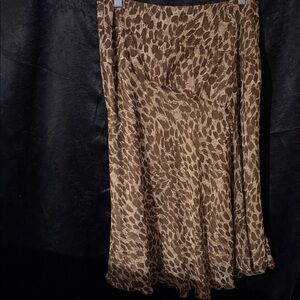 Women Leopard Print A-Line Skirt size 8